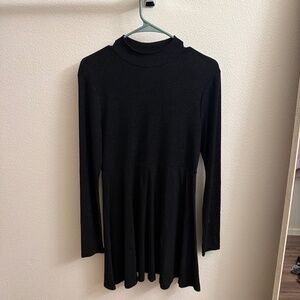 Black turtle neck long sleeve dress